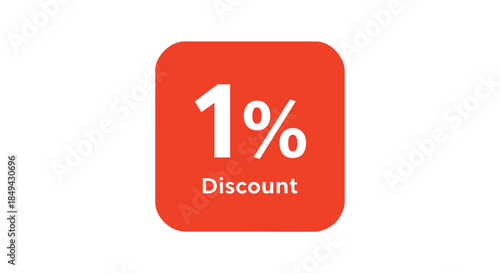 A crisp digital graphic illustrating a one percent savings notification, ideal for various marketing initiatives and promotional banners across all