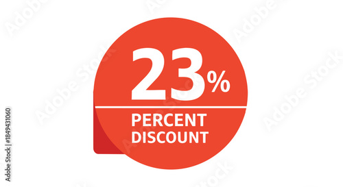 Prominent twenty-three percent off vibrant badge for stimulating diverse retail marketing campaigns advertising seasonal sales events online