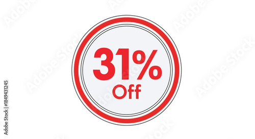 Eye-catching circular discount sticker showcasing a significant thirty-one percent price reduction promotion