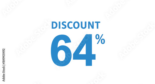 Striking digital graphic presenting an impressive sixty-four percent discount, designed to capture attention for e-commerce promotions, sales