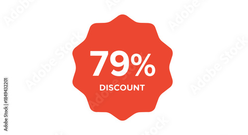 A vibrant red starburst icon prominently features a 79% discount, signifying a substantial price reduction.
