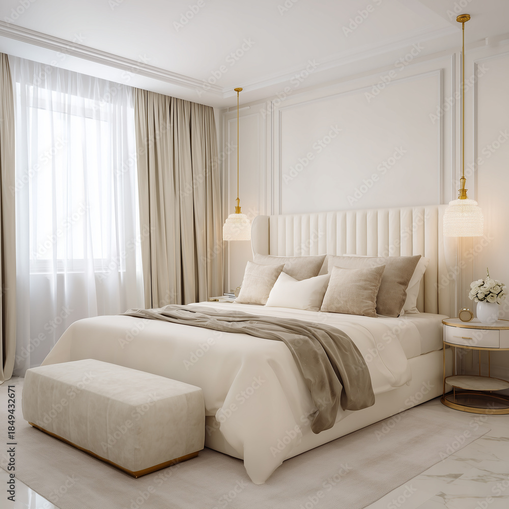 Fototapeta premium bedroom with bed