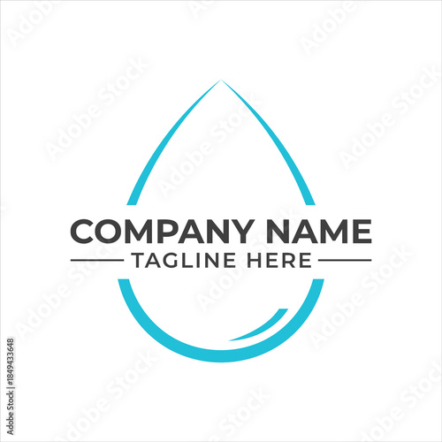 Water drop logo design with company name and tagline placeholder