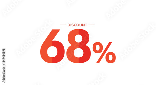 Compelling digital graphic illustrating a sixty-eight percent price reduction, perfect for online advertising, retail promotions, and maximizing