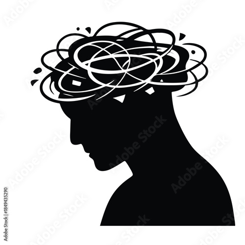 Overthinking Anxiety Chaotic Mind Silhouette