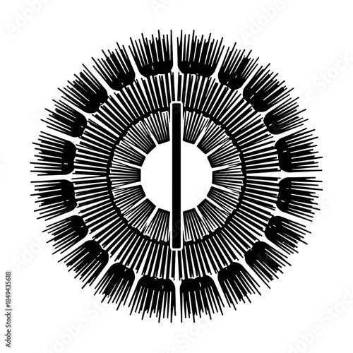 Wheat sheaf arrangement minimalist vector illustration