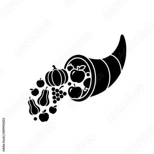 Cornucopia of autumn fruits harvest festival vector illustration