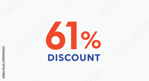 Promotional Graphic Showcasing a Sixty-One Percent Price Reduction Offer Modern Digital Advertisement Banner for Sales and Special Deals