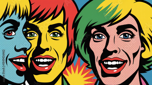 Eight vibrant pop art portraits of a smiling man in diverse color palettes and styles

