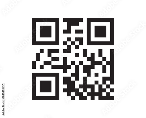 QR code matrix scan symbol mobile technology digital barcode square icon
