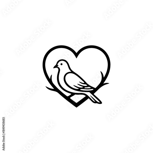 Dove in the shape of a peace symbol vector illustration