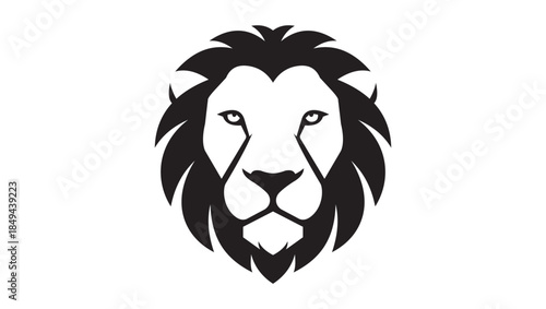 Modern Abstract Lion Head Logo, Minimalist Negative Space Lion Face Vector, Professional King Mascot for Corporate Branding