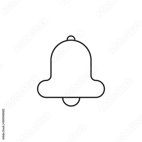 Minimal line icon of a school bell representing class time, lesson alerts, and education schedules. Perfect for school apps, websites, UI design, and learning-related graphics.