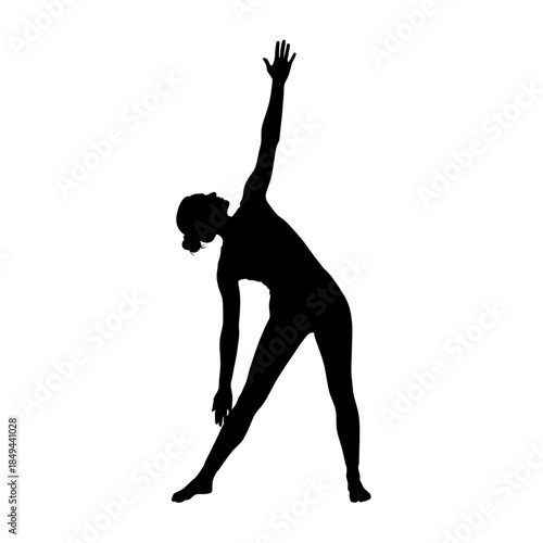 Forearm plank yoga pose silhouette profile vector illustration