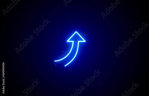 Neon glowing growth sign icon symbol. Neon Business graph chart icon on black background. growth concept neon line moving. Growth finance graph chart. Pink color 3d business, finance icon.