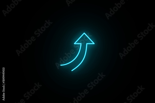 Neon glowing growth sign icon symbol. Neon Business graph chart icon on black background. growth concept neon line moving. Growth finance graph chart. Pink color 3d business, finance icon.