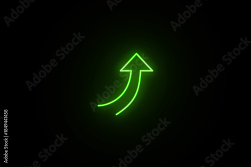 Neon glowing growth sign icon symbol. Neon Business graph chart icon on black background. growth concept neon line moving. Growth finance graph chart. Pink color 3d business, finance icon.