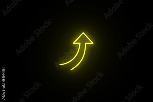 Neon glowing growth sign icon symbol. Neon Business graph chart icon on black background. growth concept neon line moving. Growth finance graph chart. Pink color 3d business, finance icon.