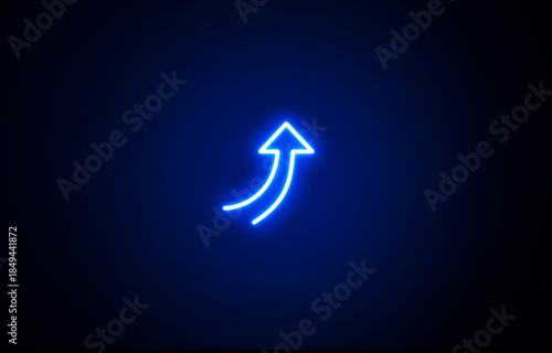 Neon glowing growth sign icon symbol. Neon Business graph chart icon on black background. growth concept neon line moving. Growth finance graph chart. Pink color 3d business, finance icon.
