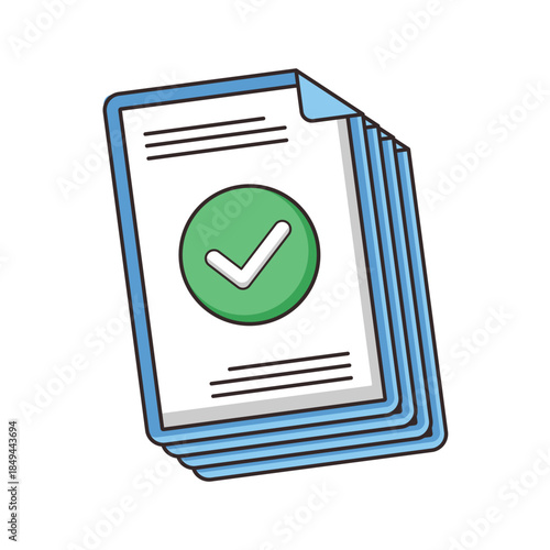 Approved job description and task management vector illustration