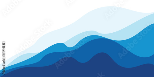 Sea waves layered vector background illustration and sea beach vector illustration.