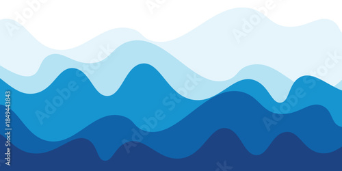 Sea waves layered vector background illustration and sea beach vector illustration.