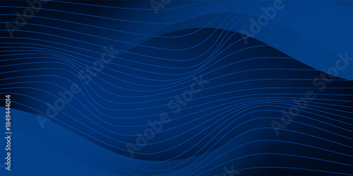 Vector abstract, blue black color background, luxury wave gold line pattern, Illustration modern graphic design for invite, premium, Vip template, business banner or futuristic technology background