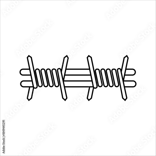barbed wire icon vector isolated on background