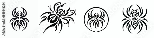 Tribal Spider Tattoo Style Vector Design