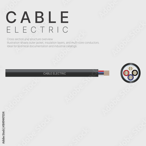 Generic electrical cable cross section illustration for technical manuals