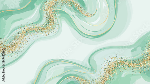 Soft ethereal background design featuring abstract swirling patterns with gold accents