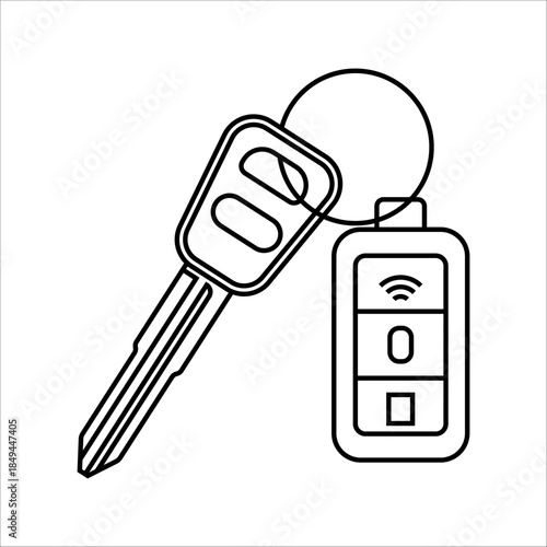 Car padlock icon isolated on a transparent background. Automotive services. Electronic car keys and alarm systems. Car padlock security key.