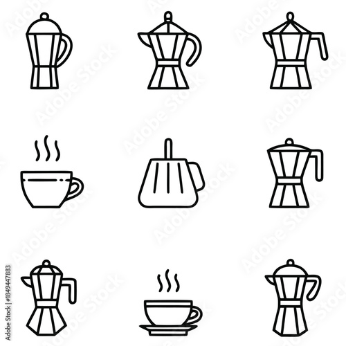 Coffee icons set