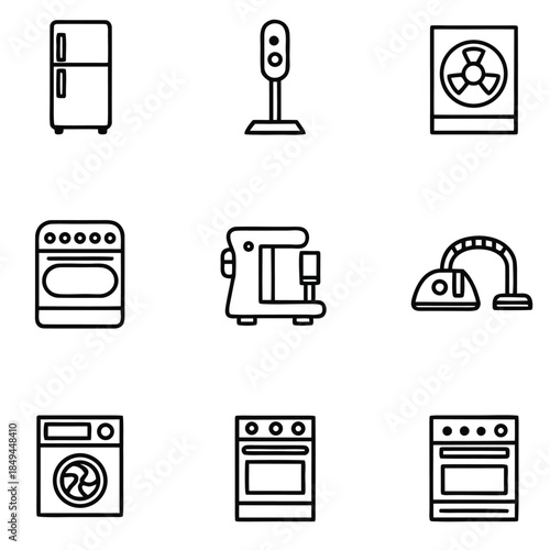 Home appliance icons set