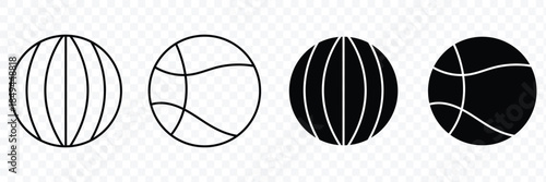 Basketball icon set. Minimalist sports design for creative projects. Basketball vector illustration for sports design and game assets with various styles. eps 10