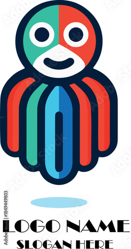 Funny cartoon monster character of man