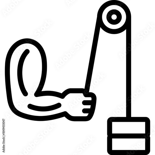 gym equipment icon illustration design with outline