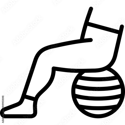 fitness ball icon illustration design with outline