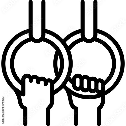 gymnast icon illustration design with outline