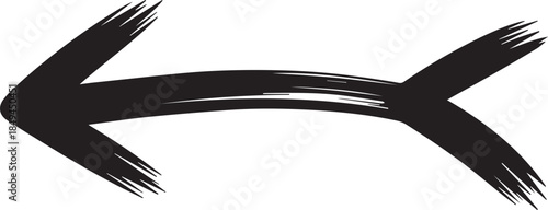 Brushstroke Left Arrow Icon – Bold Hand-Drawn Symbol for Directional Emphasis in Creative Design