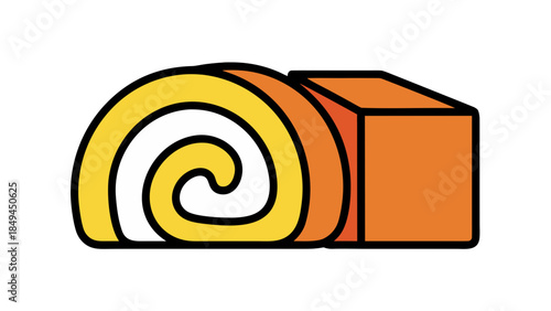 Stylized Swiss Roll Cake Icon