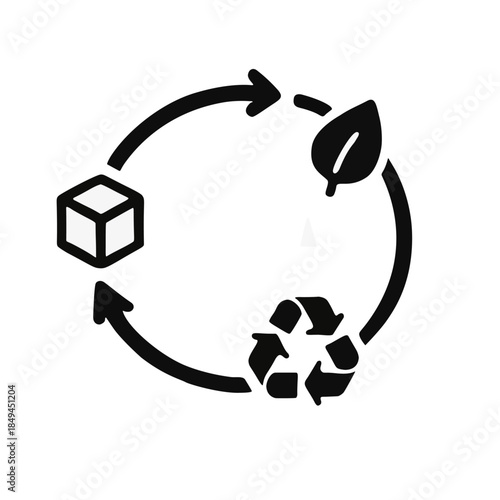 Glyph for a product's life cycle assessment (LCA).