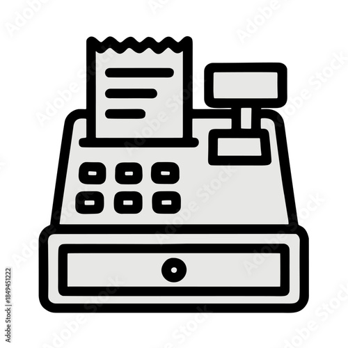 Icon Cash register printing receipt