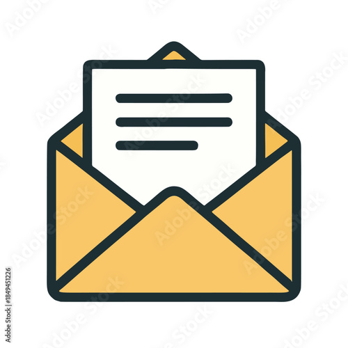 Icon Envelope opening to reveal message 