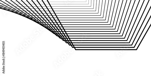 Abstract Minimalist Black Line Pattern Background with Geometric Stripes