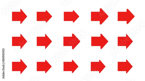 Multiple red arrows pointing in different directions on a white background
