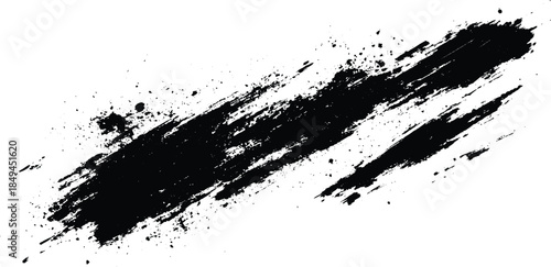 Black abstract oil paint spot. Oil pailt brush stroke stock photo