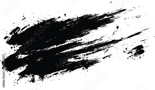 Abstract grunge brush stroke isolated stock photo. 