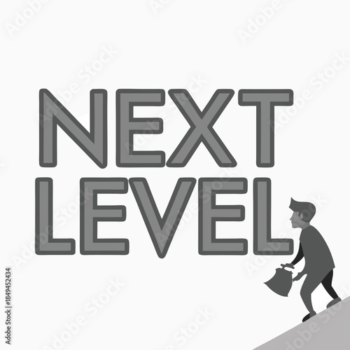 Next Level Achievement: A person is ascending towards the goal, to achieve the next level of achievement. Inspiring, motivating and uplifting the viewer with the thought of continuous advancement.