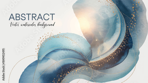 Abstract Vector Art Illustration Featuring Swirling Shapes and Golden Accents in a Modern Design